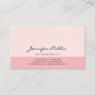 Carte De Visite Élégant rose Professionnel Simple Design moderne