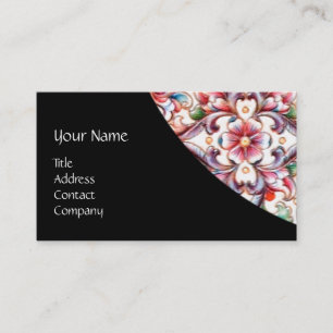 CARTE DE VISITE ÉLÉGANT ROSE ROSE ROSE ROSE FLORALE MONOGRAMME IMA
