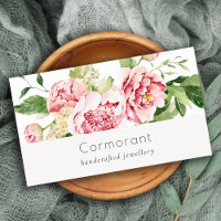 Elégant rose rose vert Aquarelle Peony Floral