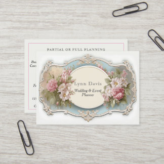 Carte De Visite Élégant rose Roses Vintage Mariage victorien