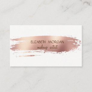 Carte De Visite Élégant Rose simple brosse à pinceau d'or, blanc