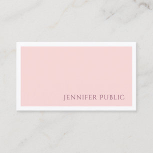 Carte De Visite Élégant rose vierge Professionnel minimal clair