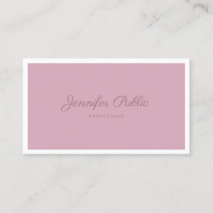 Carte De Visite Élégant Rose Vintage couleur Modèle de script de l