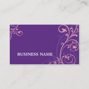CARTE DE VISITE élégant rose violet fleuri rose