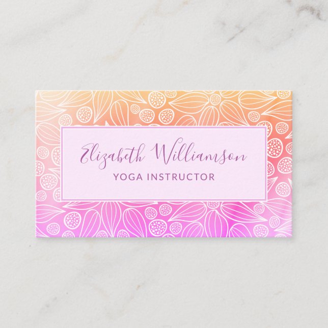 Carte De Visite Élégant rose violet orange (Devant)