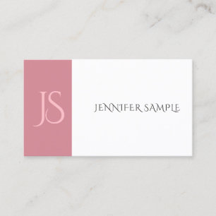 Carte De Visite Elégant Rosegold Moderne Monogramme Minimaliste