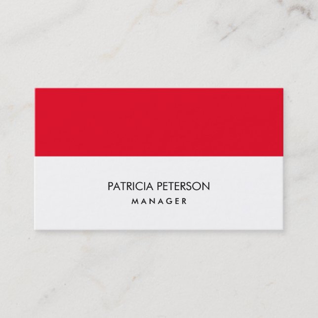 Carte De Visite Élégant Rouge blanc brut rayures Professionnel (Devant)