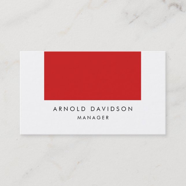 Carte De Visite Élégant Rouge Blanc Rouge Professionnel (Devant)