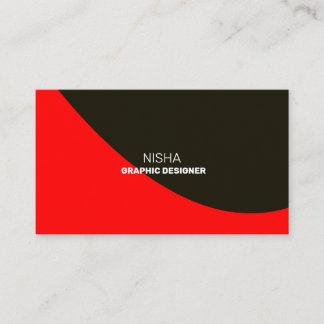 Carte De Visite Elégant rouge et noir Abstrait contemporain modern