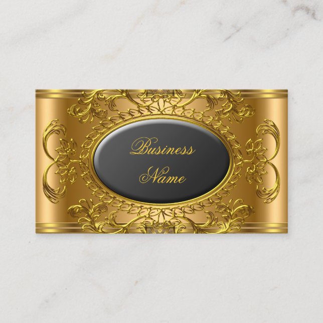 Carte De Visite Élégant Royal Black Gold Professional (Devant)