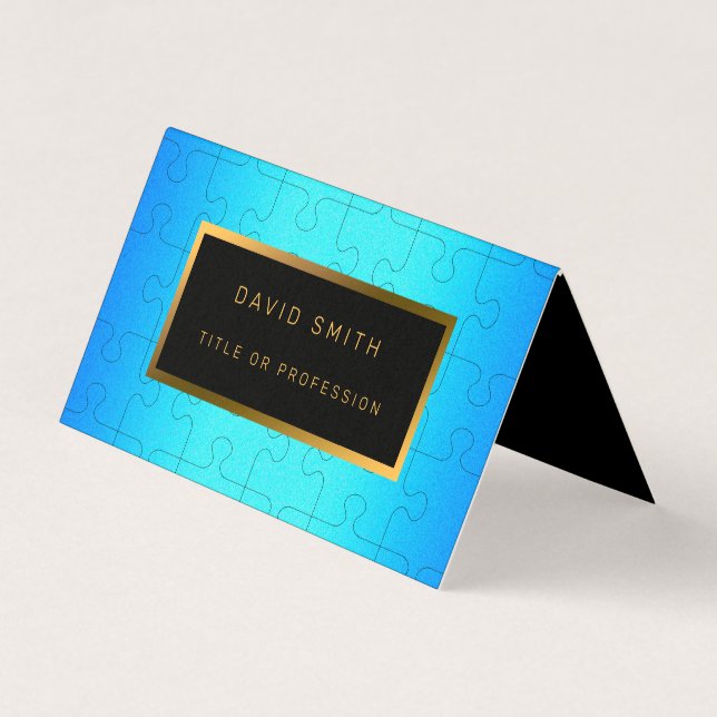 Carte De Visite Élégant Royal Blue Metal (Devant)
