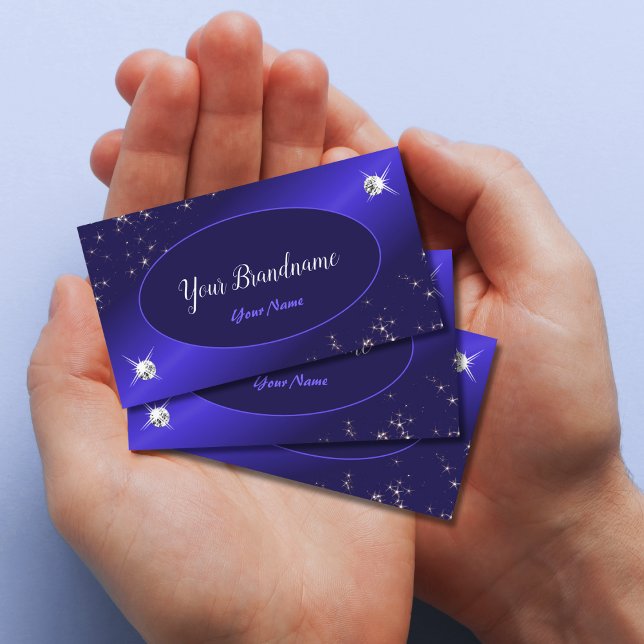 Carte De Visite Élégant Royal Blue Sparkle Parties scintillant Éto (Créateur téléchargé)