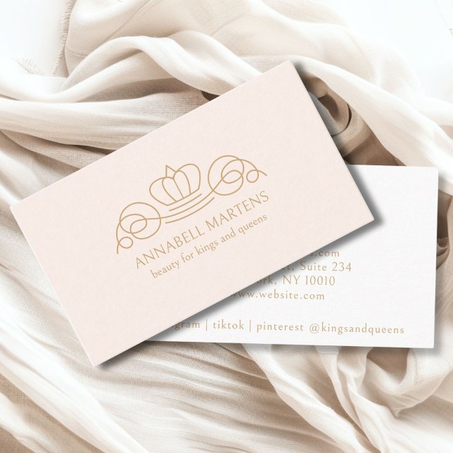 Carte De Visite Elégant, royal, salon, rose vif (Elegant, royal, salon blush-gold  business card)