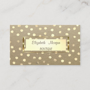 Carte De Visite Elégant Rustique, Kraft, Cadre Or, Confetti