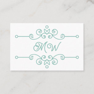 Carte De Visite Élégant Sage Vert Flourdissant Chic Monogramme Vin