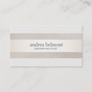 Carte De Visite Elégant Satin Gold Stripe Beige Styliste & Designe