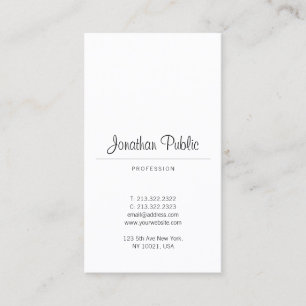 Carte De Visite Élégant Script Calligraphié Sleek Plain tendance