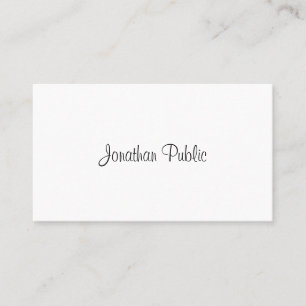 Carte De Visite Élégant script de calligraphie Modèle simple