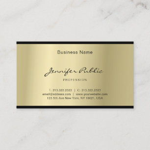 Carte De Visite Élégant Script Glamour Or Professionnel Propre