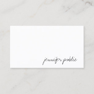 Carte De Visite Élégant Script main moderne Simple Modèle tendance