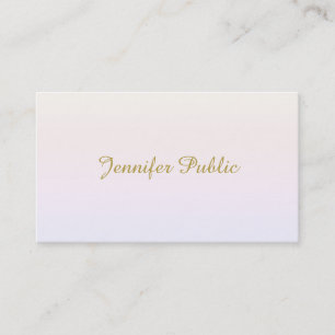 Carte De Visite Élégant script manuscrit minimaliste Gold tendance