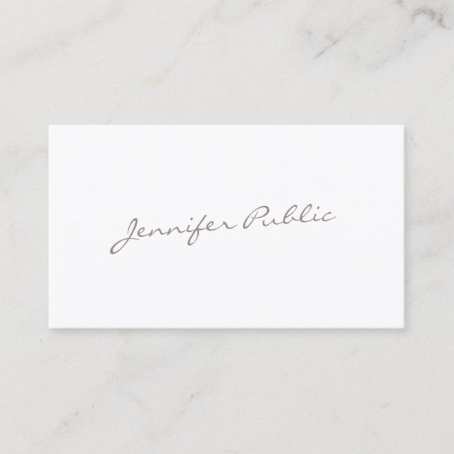 Carte De Visite Élégant Script manuscrit Moderne Luxe tendance (Devant)