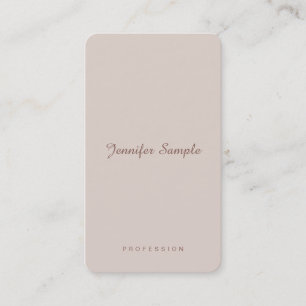 Carte De Visite Élégant Script moderne minimaliste Plain tendance