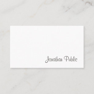 Carte De Visite Élégant Script moderne Professionnel Smart Chic