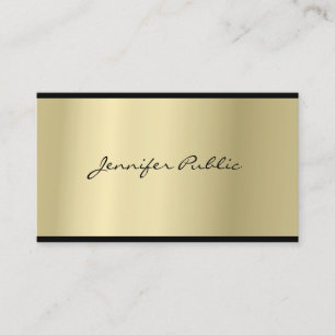 Carte De Visite Élégant Script Moderne Sleek Glam Gold Look Top