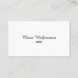 Carte De Visite Élégant script professionnel noir et blanc