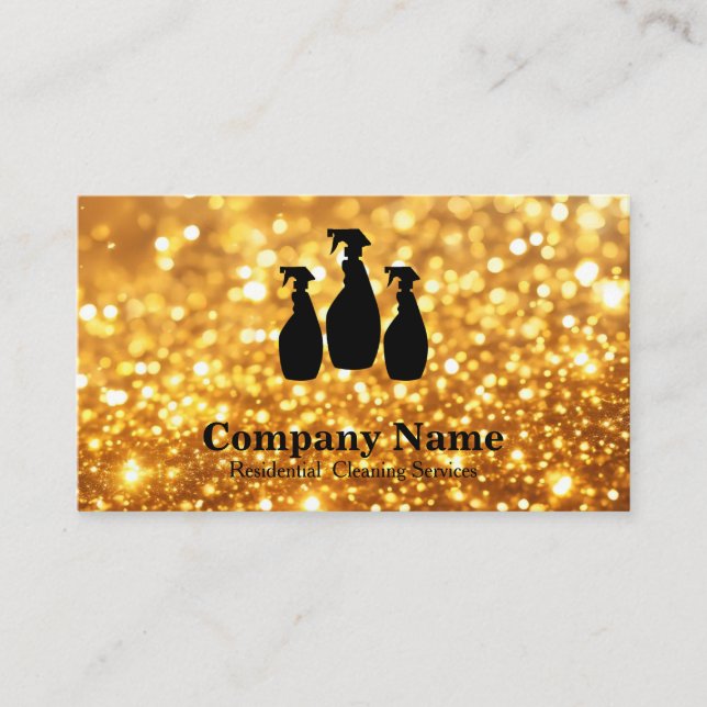 Carte De Visite Elégant service de nettoyage Parties scintillant d (Devant)