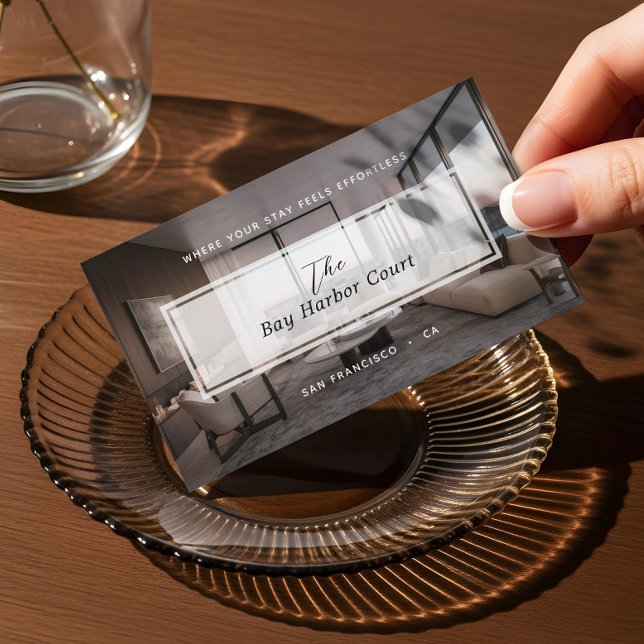 Carte De Visite Elegant Short Term Rental Property Manager Photo (Elegant Short Term Rental Property Manager Photo Business Card)