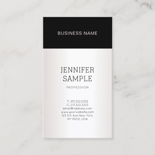 Carte De Visite Elégant Silver Design tendance Plain moderne Luxe  (Devant)