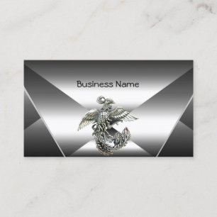 Carte De Visite Elégant Silver Metal Look Chrome Jewel Business