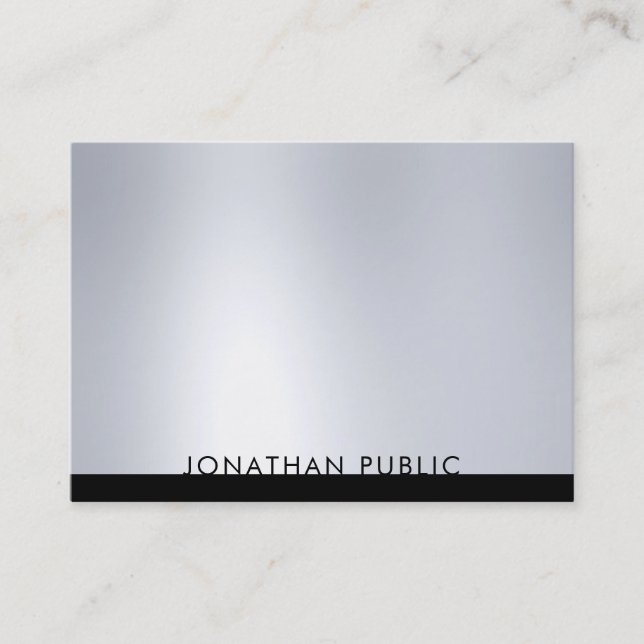 Carte De Visite Elégant Silver Professional Moderne Modèle de luxe (Devant)