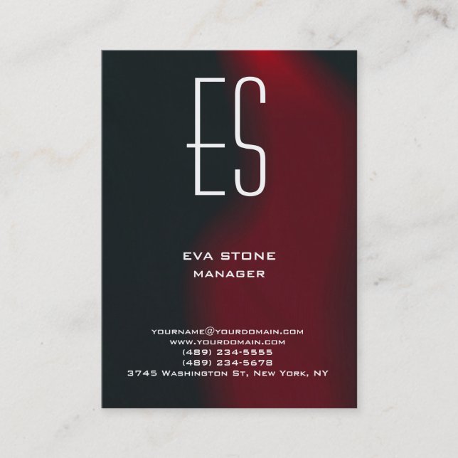 Carte De Visite Élégant simple brun brun simple monogramme (Devant)
