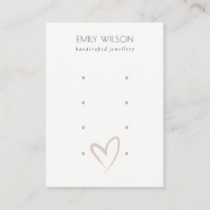 Carte De Visite Élégant simple Coeur Bleu 4 Étui Écran