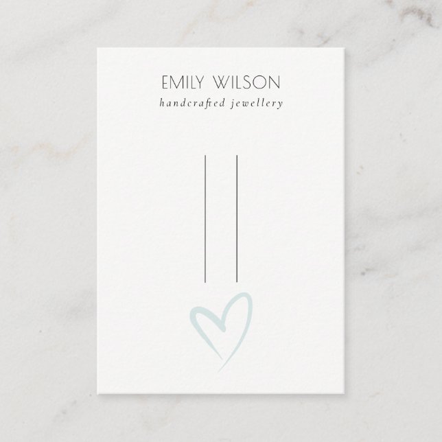Carte De Visite Élégant simple Coeur Bleu Hairclips Écran (Devant)