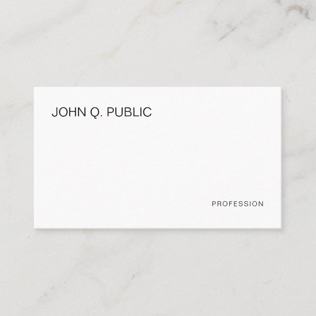 Carte De Visite Élégant Simple Design Moderne Professionnel Plain (Devant)