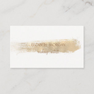 Carte De Visite Élégant simple Faux Gold Foil Broke, Blanc