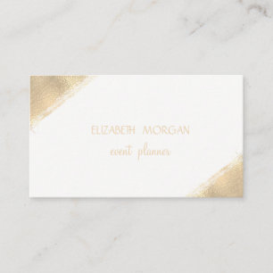 Carte De Visite Elégant Simple Faux Or, Blanc