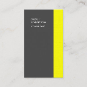 Carte De Visite Élégant simple minimaliste moderne gris jaune de