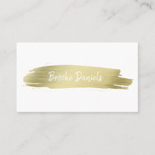 Carte De Visite Elégant Simple Moderne Abstrait Brushstroke Gold