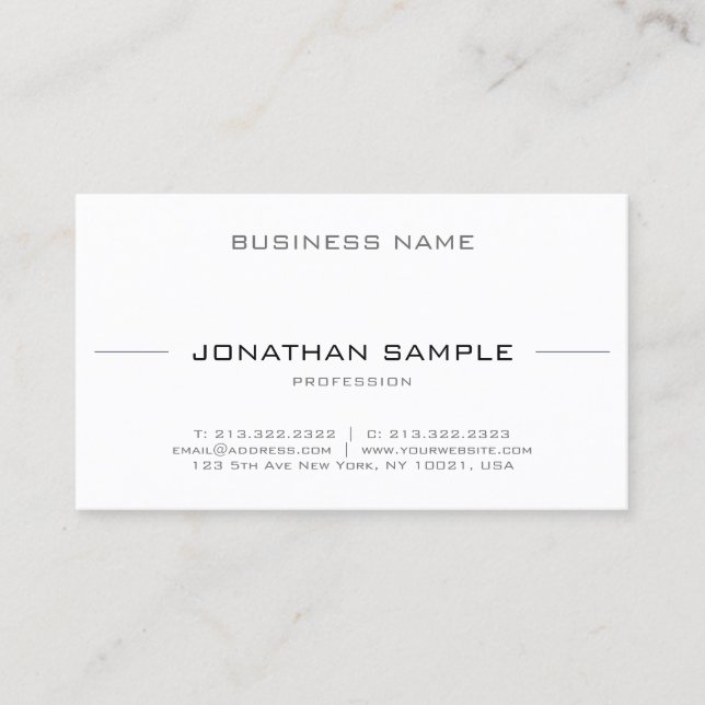Carte De Visite Élégant Simple Moderne tendance Professionnel Mini (Devant)