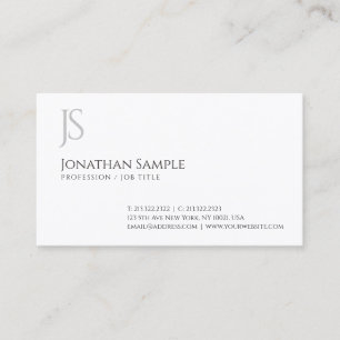 Carte De Visite Élégant simple Monogramme Modèle professionnel