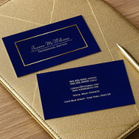 Élégant Simple Navy Blue & Gold Professionnel