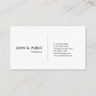Carte De Visite Élégant simple professionnel blanc moderne
