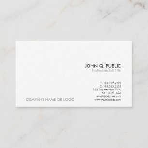 Carte De Visite Élégant simple professionnel moderne de blanc gris