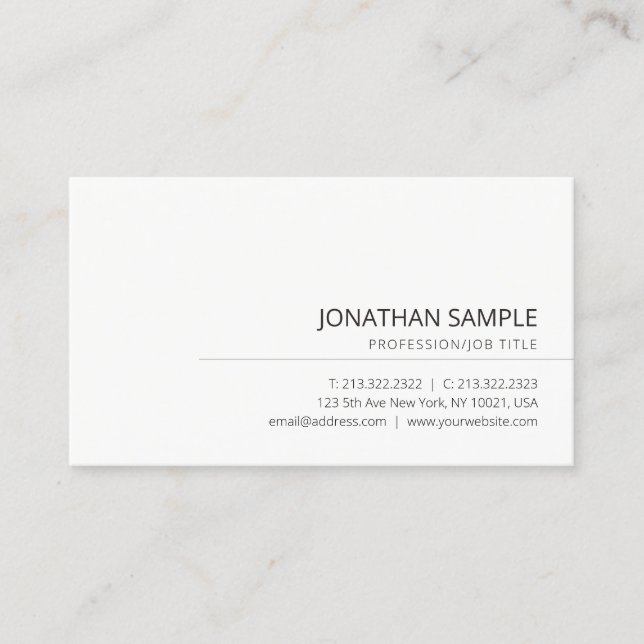 Carte De Visite Élégant Simple Professionnel Moderne Modèle (Devant)