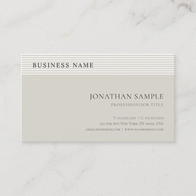 Carte De Visite Élégant Simple Professionnel Moderne Modèle (Devant)